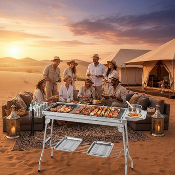 Outdoor Portable Folding BBQ Stainless Steel Grill