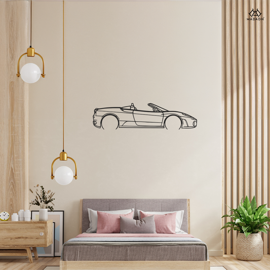 Buy Ferrari F430 Spider Silhouette Metal Art – Modern Wall Decor