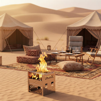 Portable Camping Dual-use Outdoor Stainless Steel Removable Barbecue Grill