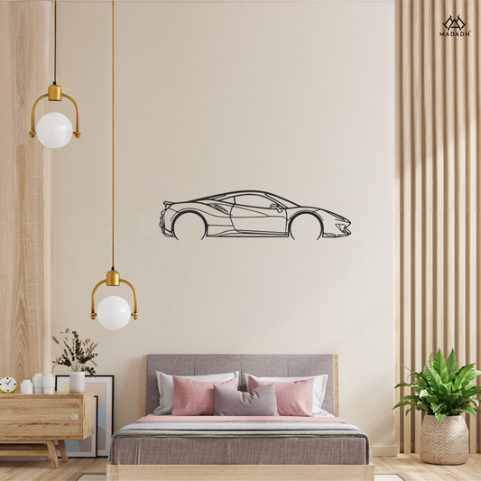 Ferrari 488 Pista Metal Wall Art - Elite Automotive Decor for Enthusiasts