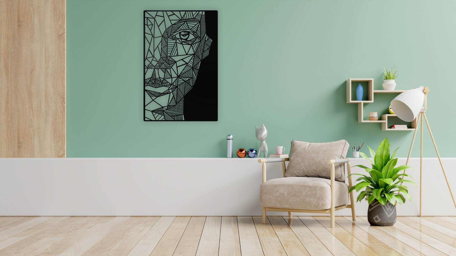 Cool Women Face Decorative Art Design: A Contemporary Masterpiece - MADADHKWT