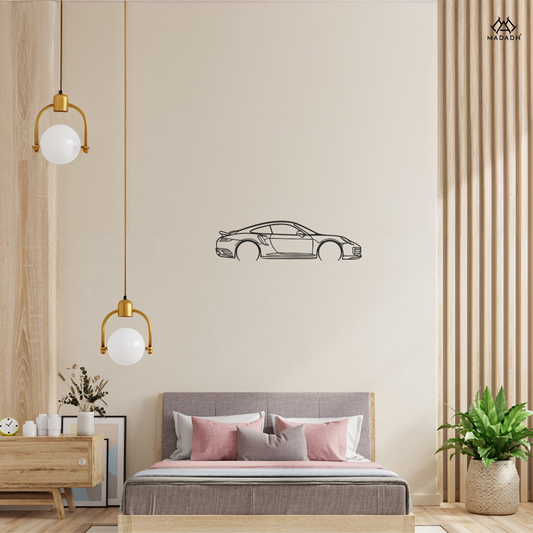 Laser Art Porsche 911 Cabrio 997 Metal Wall Decor - Iconic Sports Car Art