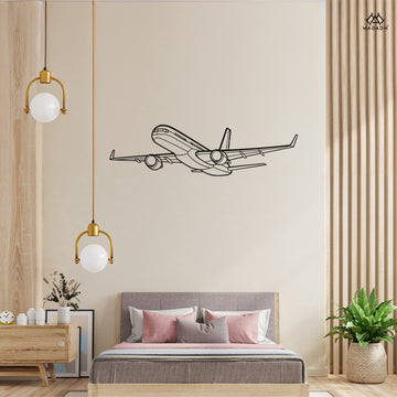 757-200 Angle Silhouette Metal Wall Art - MADADH
