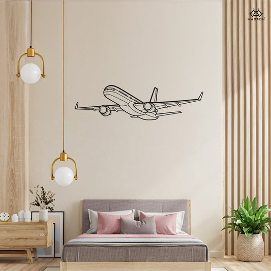 757-200 Angle Silhouette Metal Wall Art - MADADH