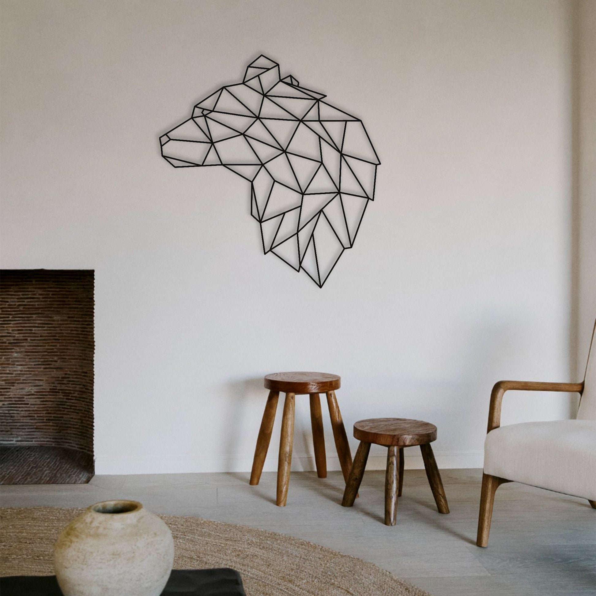 Geometric Fox Face - Metal Wall Design - MADADHKWT