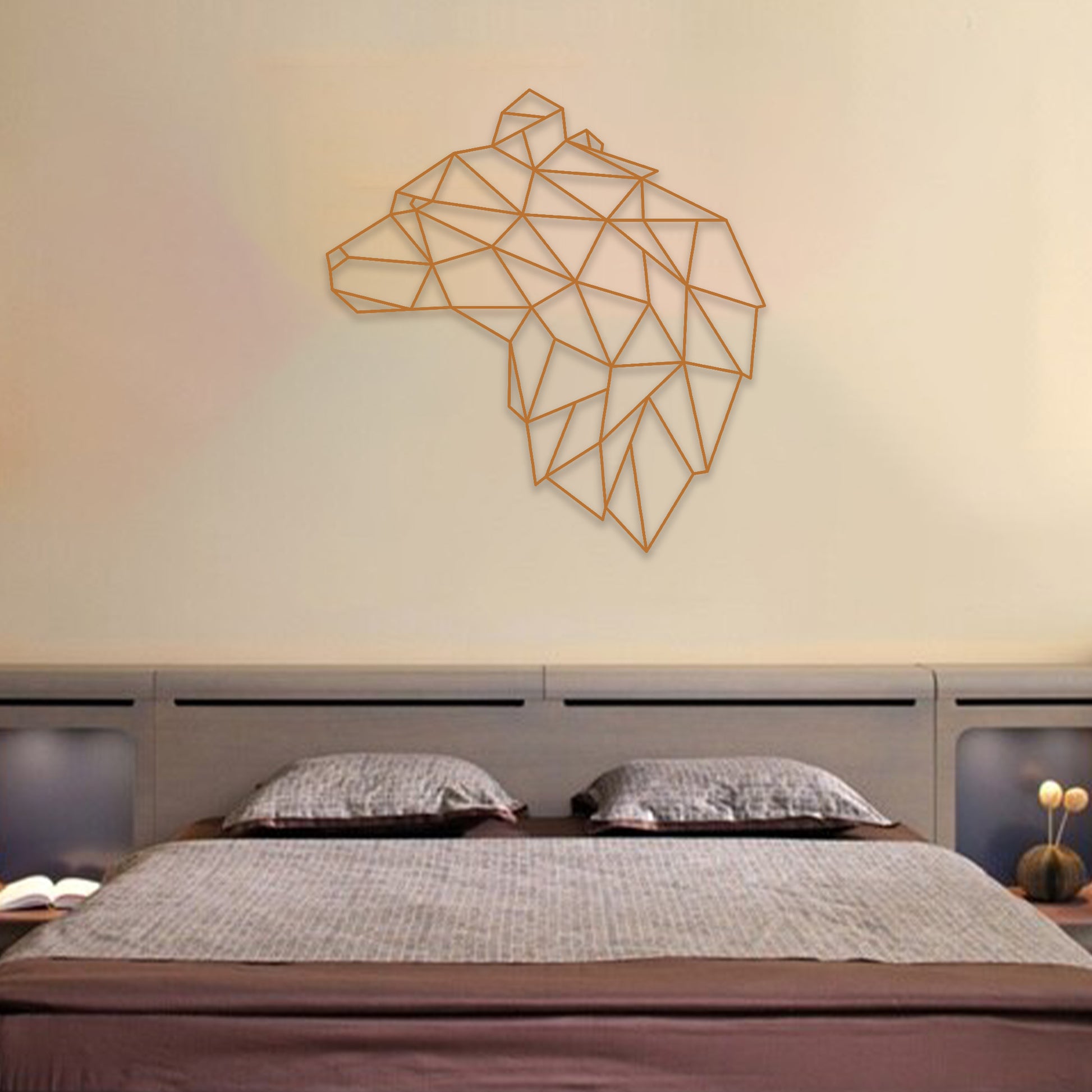 Geometric Fox Face - Metal Wall Design - MADADHKWT