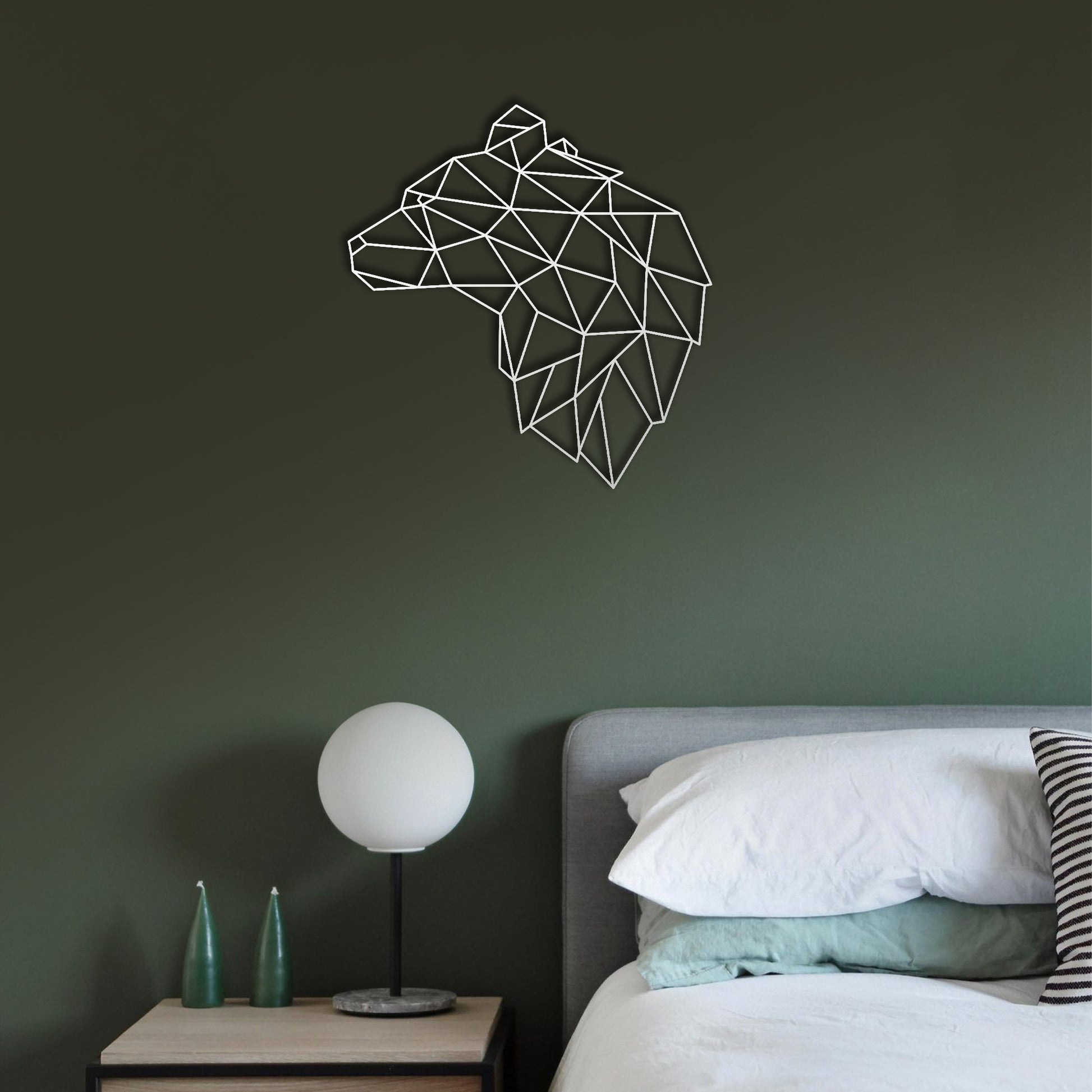 Geometric Fox Face - Metal Wall Design - MADADHKWT