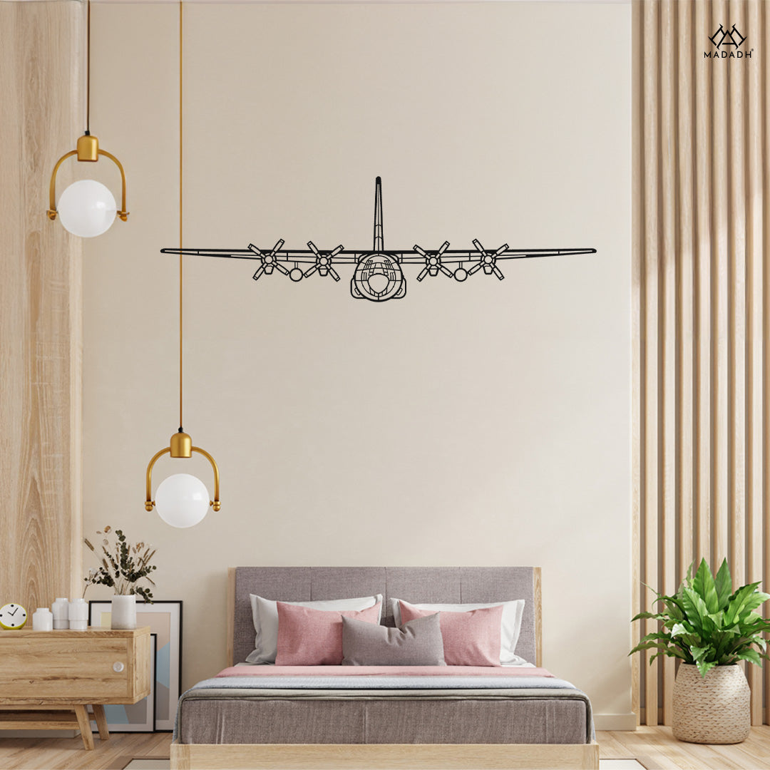 C-130H Hercules Front Sihouette Metal Wall Art - MADADH