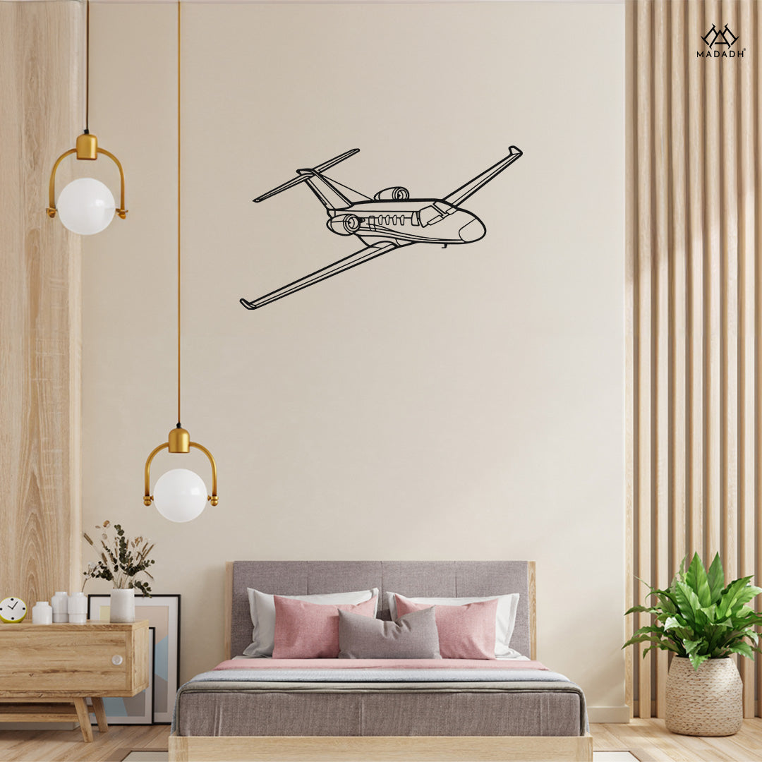 Citation M2 metal wall art angle silhouette – modern aviation home décor