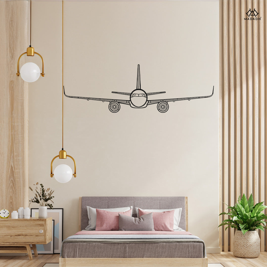 A321 Silhouette Metal Wall Art - MADADH