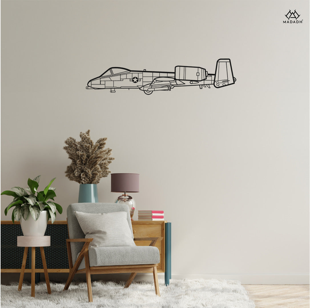 A-10 Thunderbolt 2 Silhouette Metal Wall Art - MADADH