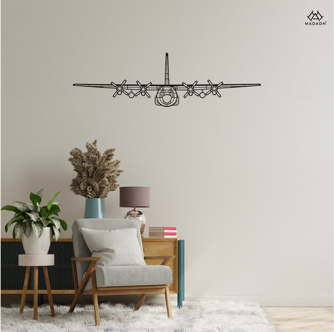 C-130H Hercules Front Sihouette Metal Wall Art - MADADH