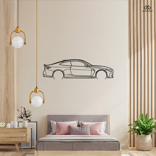 BMW M4 Silhouette Laser Cut Metal Wall Art – Perfect Decor for Car Enthusiasts