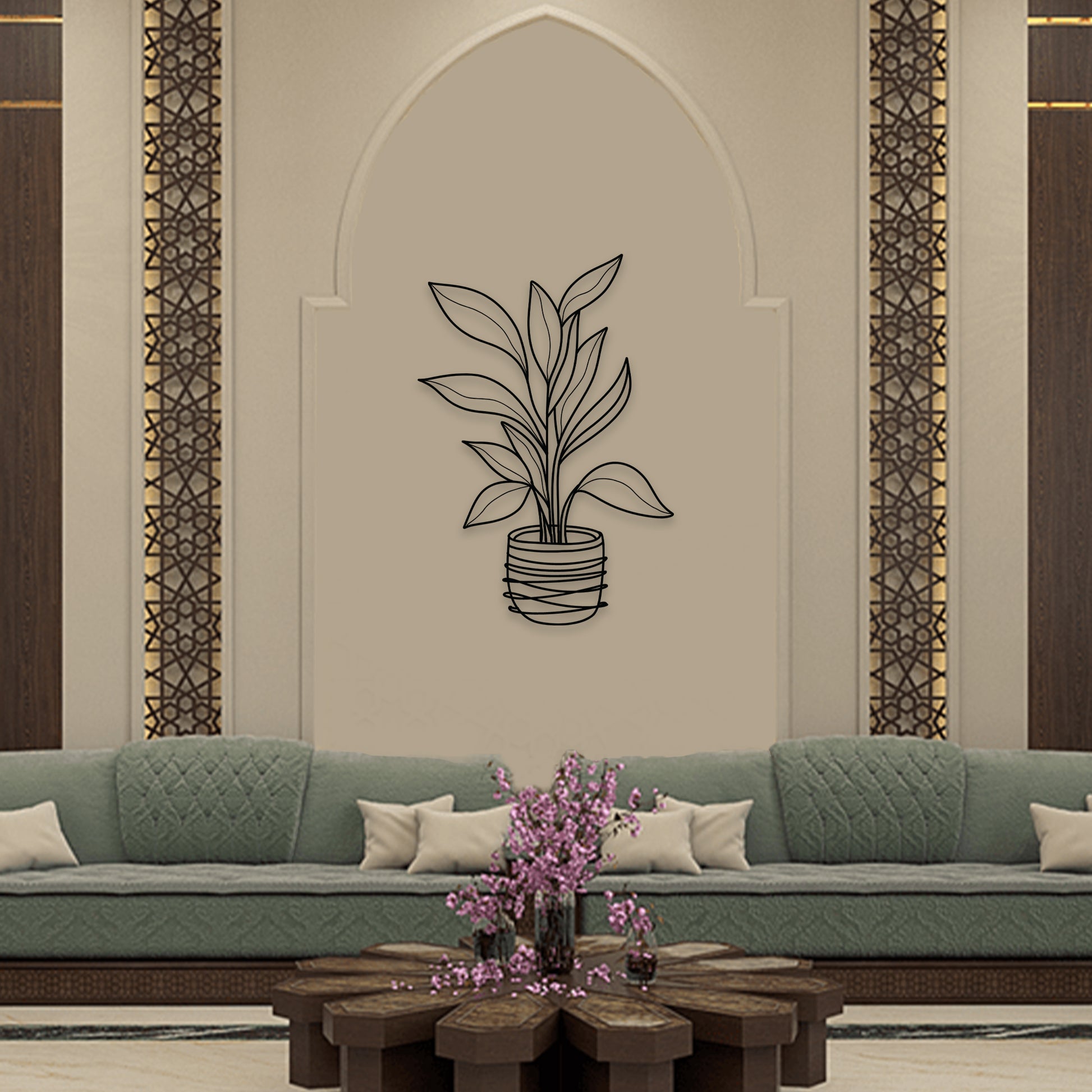 Dracaena Plant Pot Wall Art Design - MADADHKWT