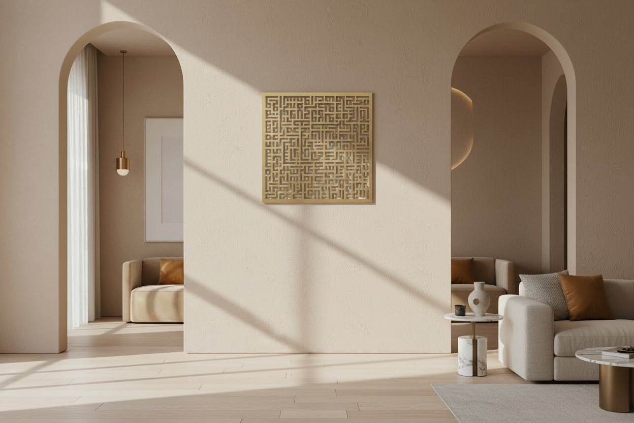 modern living room with beige walls and furniture.