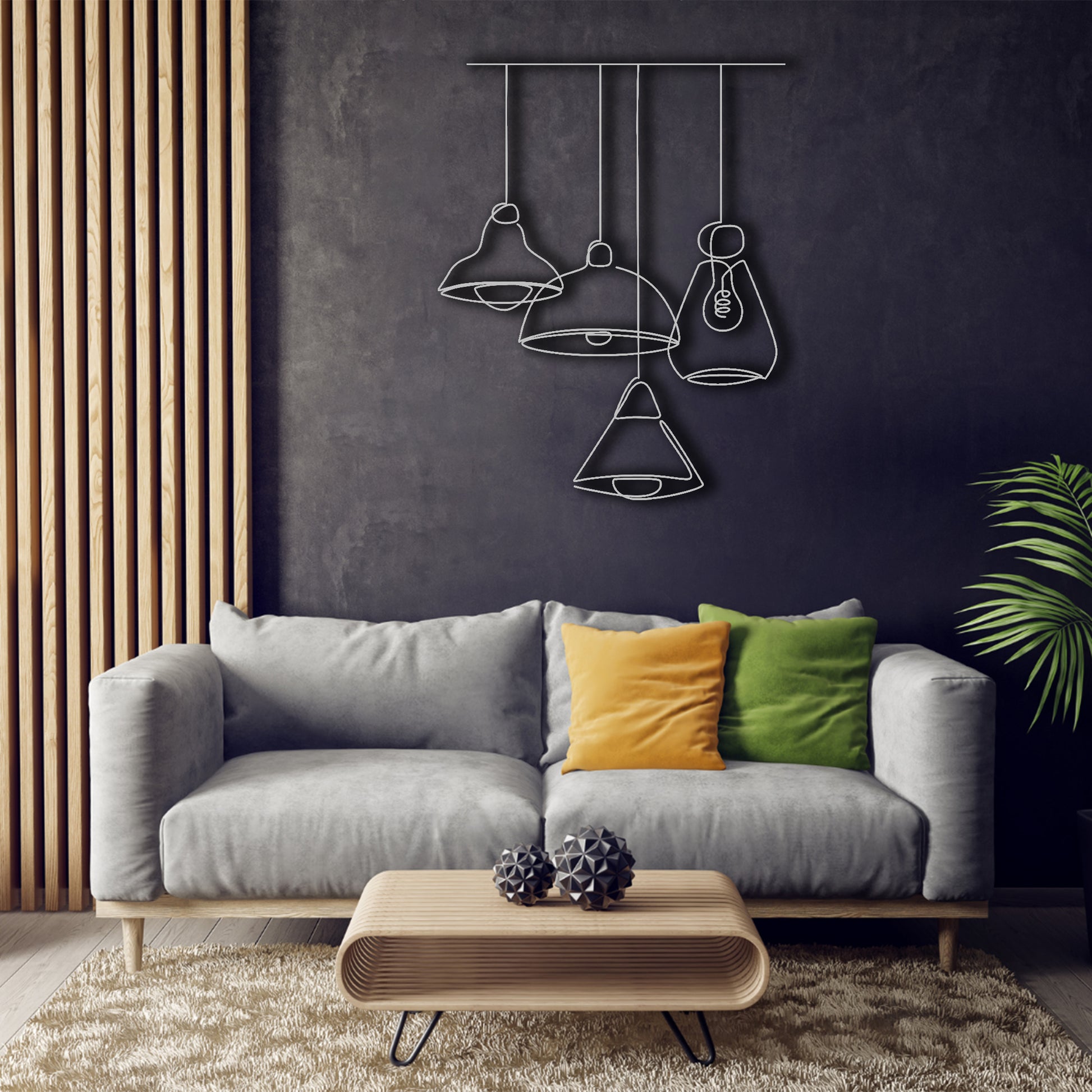 Metal Loft Lamps Wall Art - MADADHKWT