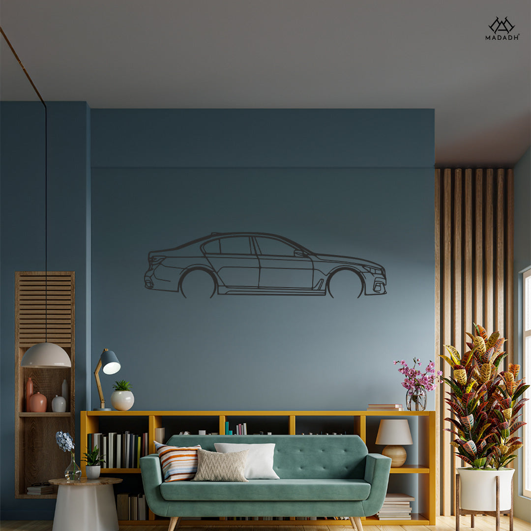 BMW 750i Silhouette Metal Wall Art – Luxury Car Decor for Enthusiasts - MADADH