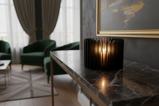 Modern Minimalist Black Iron Tealight Candle Holder - Madadh