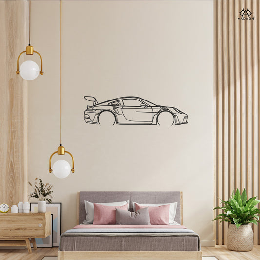 Contemporary Porsche 911 GT3 RS 992 Metal Artwork