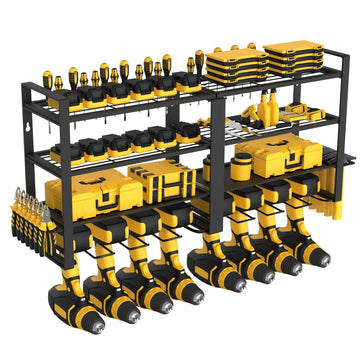 Power Tool Organizer Wall Mount Heavy Duty 8 Drill Holder 4 Layer Garage Suitable Utility Racks for Room, Workshop