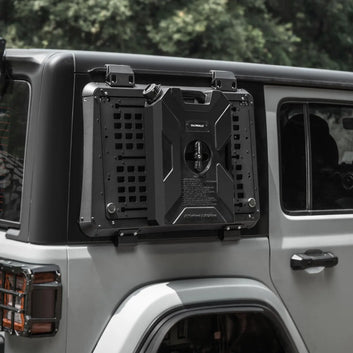 TACMOLLE Gas Can Mount Gas Can Holder Fit Tactical Rigid MOLLE Panel 1in Hole Fuel Water Container Lock for Off Road Accessories