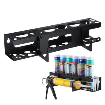 Caulking Gun And Tube Holder Wall Mounted Hand Caulk Tools Storage Rack Holds 6 Tubes And Caulking Nozzle Organizer for Workshop