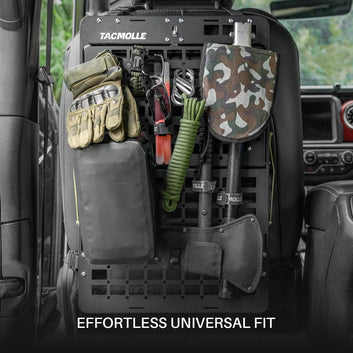 TACMOLLE Car Back Seat Organizer MOLLE Panels Tactical Storage Panel Foldable Modular Storage and Food Tray Fit Most of Vehicles