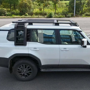 Toyota Land Cruiser 250 Prado LC250 Full Set, Aluminum Roof Rack Platform with Foldable Ladder, MOLLE Panel & Exterior Kit