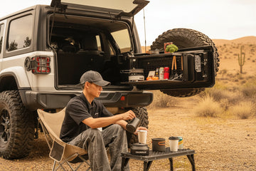 Jeep Wrangler JK JKU / JL JLU 2007-2025 Trunk Tailgate Table Cargo Storage Box with Concealed Desk MOLLE Panel