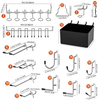 278PCS Peg Board Accessories Peg Board Hooks Set for Organizing Various Tools