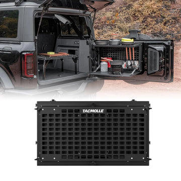 TACMOLLE Trunk Tailgate Table MOLLE Panel Storage Box Tactical Modular Organizer with Concealed Desk For Ford Bronco 2021-2024