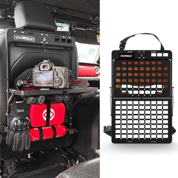 TACMOLLE Car Back Seat Organizer MOLLE Panels Tactical Storage Panel Foldable Modular Storage and Food Tray Fit Most of Vehicles