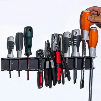 Screwdriver Plier Storage Rack Metal Heavy Duty Wall Mounted Tools Organizer for Garage Workshop Multifunctional Tool Management