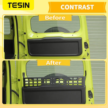 TESIN Car Tailgate Window Sill Fence Storage Box Organizer Rack for Suzuki Jimny 2019 2020 2021 2022 2023 2024 2025 Accessories