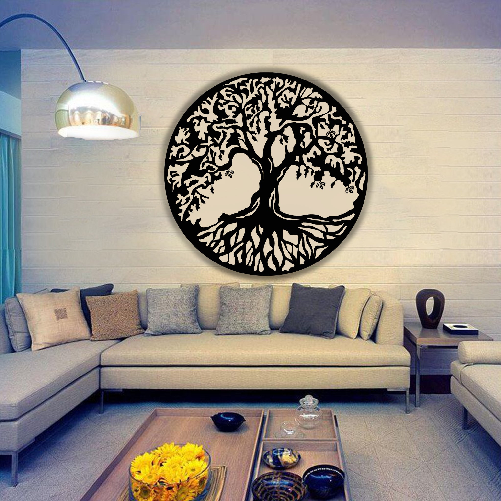 Tree of Life Round Wall Art Design - MADADHKWT