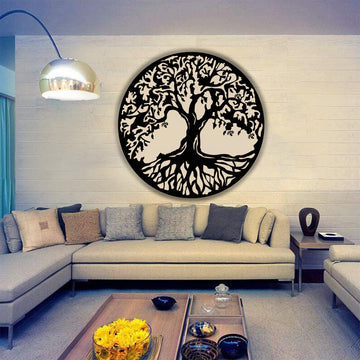 Tree of Life Round Wall Art Design - MADADHKWT