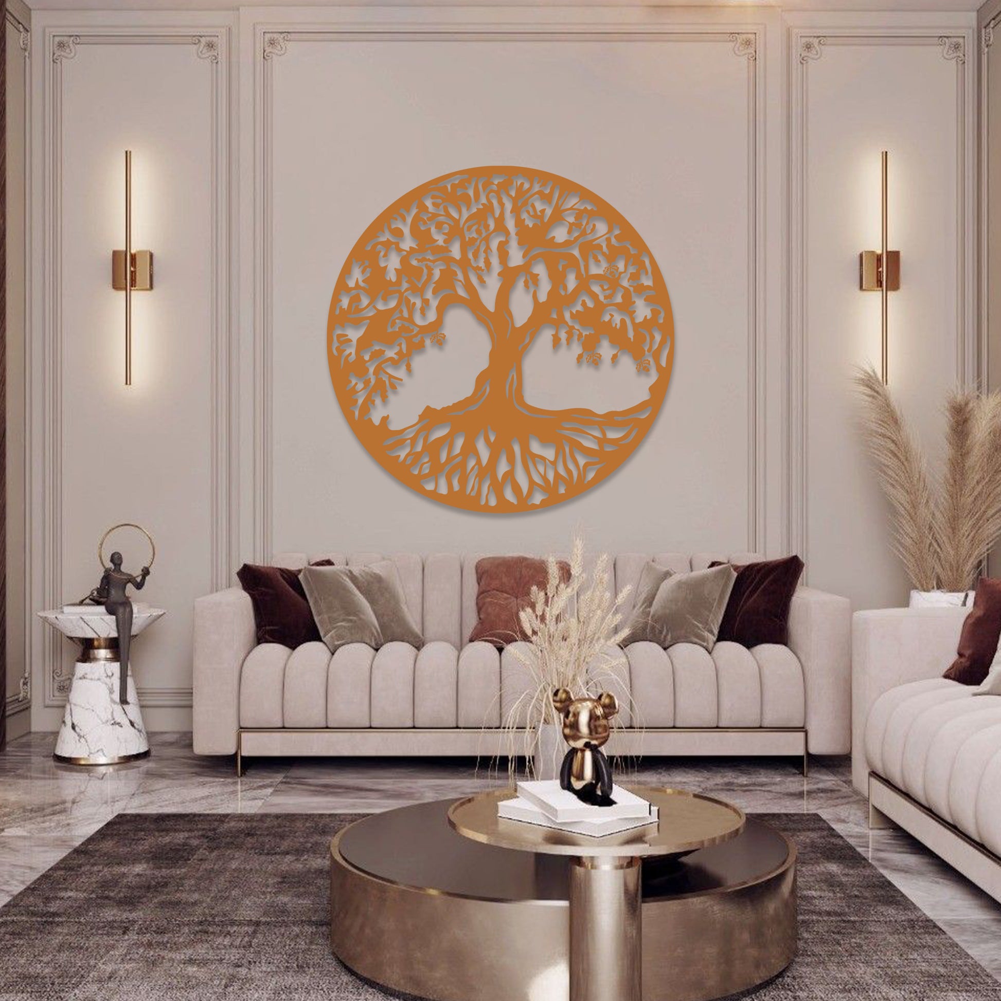 Tree of Life Round Wall Art Design - MADADHKWT