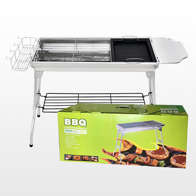 Madadh Richey Outdoor Portable Folding BBQ Stainless Steel Grill