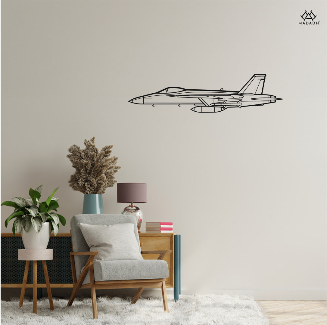 F-18 Hornet Silhouette Metal Wall Art - MADADH
